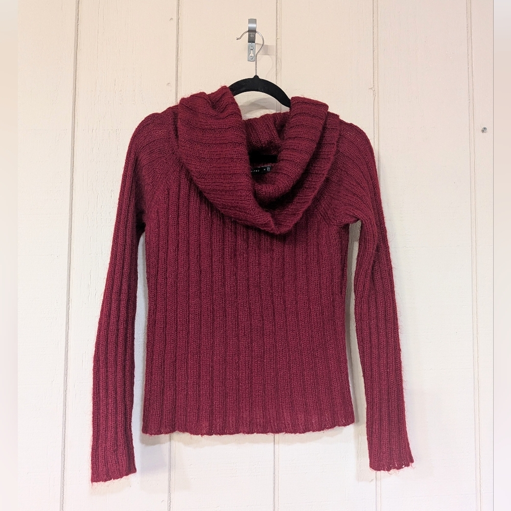 Vintage Mohair Cowl Neck Chunky Wide Ribbed Sweater Quiet Luxury